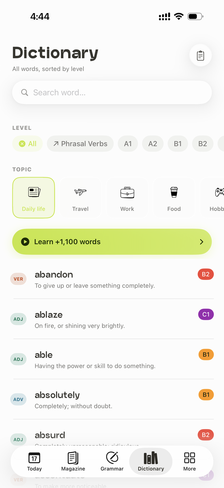 Dictionary list